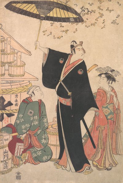 Ichikawa Yaozo III i The Role of Sukeroku från Play Yukari no Edo-sakura, även känd som..., av Torii Kiyonaga