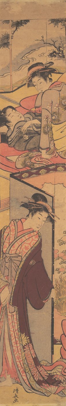 I ett nöjeshus, sent 1700-tal. av Torii Kiyonaga