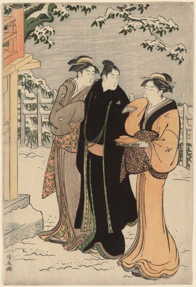 Matsuchi Hill efter snöfall av Torii Kiyonaga