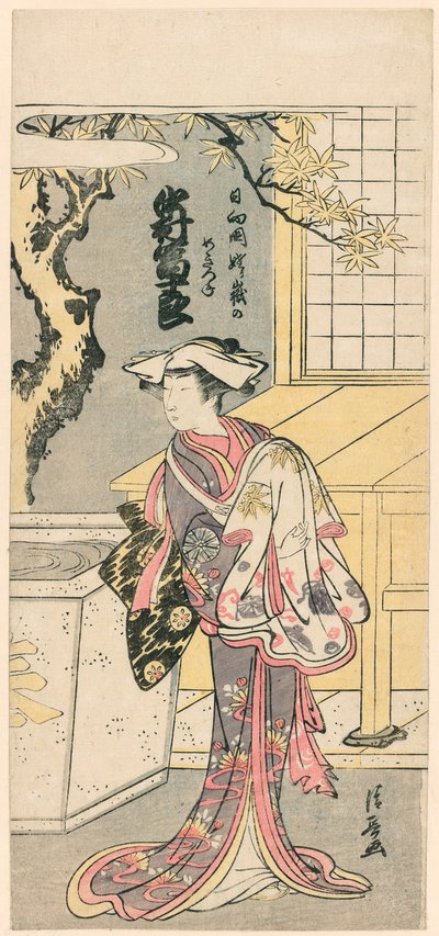 Nakamura och Mijuro som en kvinnlig rävmedlem Te S från Te Pay, räven som hoppar in i torii-porten (Nakamura och Mijuros rävhona från berget Ubagatake) av Torii Kiyonaga