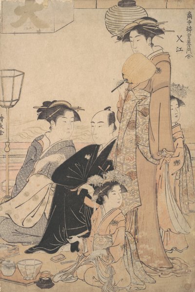 Sashiye namn på en plats i Edo, ca. 1782. av Torii Kiyonaga