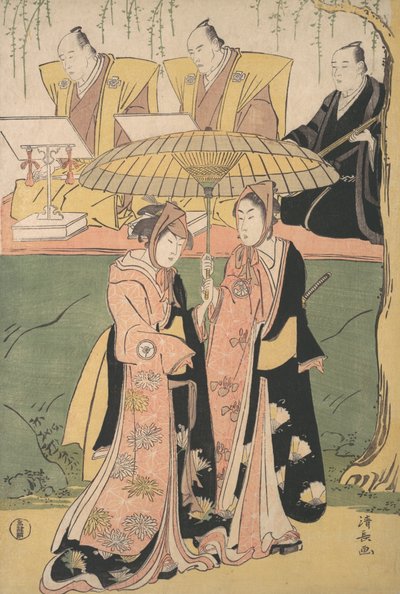 Scen från en Shosa Act, ca. 1788. av Torii Kiyonaga