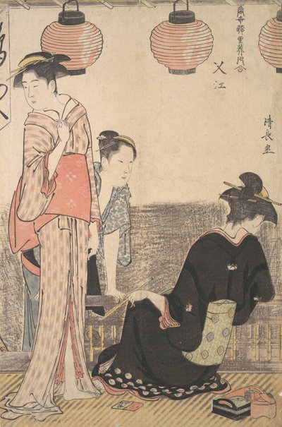 Scen i Nakasu, ett distrikt i Edo, 1783. av Torii Kiyonaga