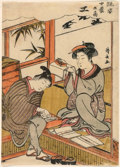 The Artisan (Ko) från serien "Beauties Illustrating the Four Social Classes (Adesugata shi no ko sho)" av Torii Kiyonaga