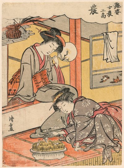 The Farmer (No) från serien Beauties Illustrating the Four Social Classes (Adesugata shi no ko sho) av Torii Kiyonaga