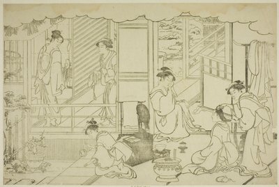 Det första badet på det nya året (Yudono hajime), från den illustrerade boken "Colors of the Triple Dawn (Saishiki mitsu no asa)" av Torii Kiyonaga