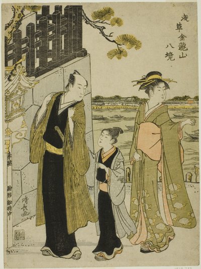 Utsikten från Komagata Hall, från serien "Eight Precincts of Kinryuzan Temple in Asakusa (Asakusa Kinruzan hakkei)" av Torii Kiyonaga