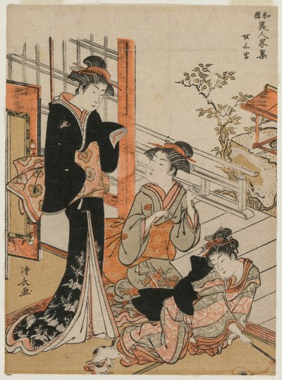 Tre kvinnor från serien A Brief Collection of Japanese Beautys, 1781. av Torii Kiyonaga