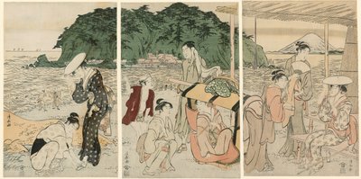 Besökare i Enoshima av Torii Kiyonaga