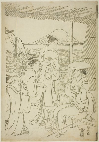Besökare i Enoshima av Torii Kiyonaga