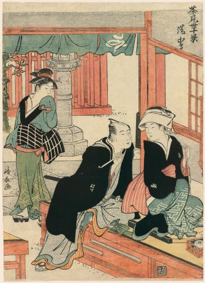 Yushima från serien Scenes of Ten Teahouses (Chamise jikkei) av Torii Kiyonaga