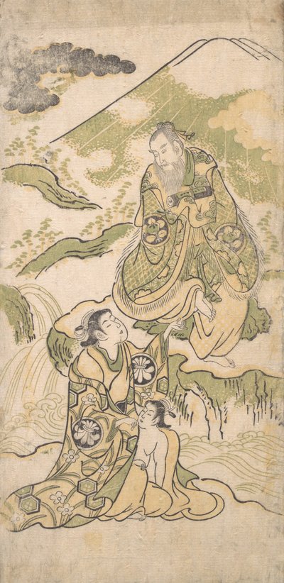 Scen ur ett drama, ca. 1749. av Torii Kiyonobu I