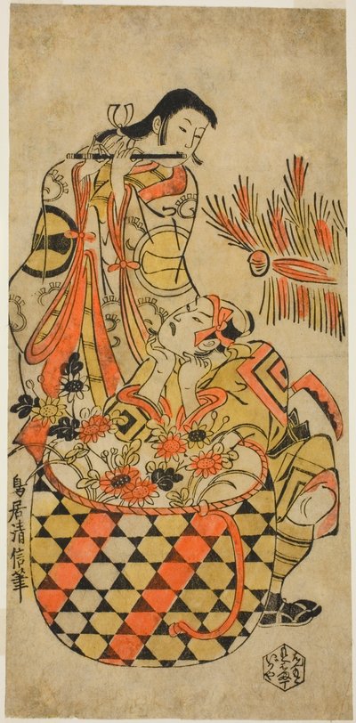 Teac and rs Ichikawa Danjuro bra plan d Ichikawa Monnosuke rang av Torii Kiyonobu I