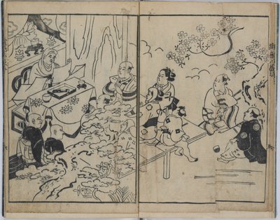 De fantasifulla åtta åsikterna i militära kärleksaffärer (Furyu budo iro-bakkei) av Torii Kiyonobu I