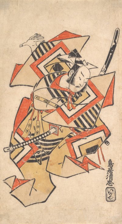 Ichikawa Dan Juro Bra medlem Tee S Sene Vänta Ah Momen t Ett tag, va? 1715. av Torii Kiyotada