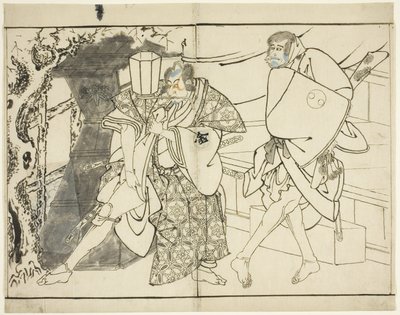 Skådespelarna Arashi Ryuzo och Morita Kanya VIII, av Toshusai Sharaku