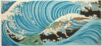 Ritualen för insamling av tång i Nagatoprovinsen (Nagato mekari no shinji), från serien "Kända platser i provinserna (Shokoku meisho)" av Totoya Hokkei