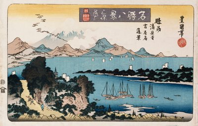 "Descending Geese, Miho", från serien "Åtta vyer över kända platser" av Toyokuni II