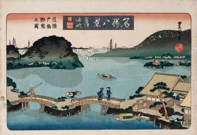 Twilight, Atami", från serien "Åtta vyer över kända platser" av Toyokuni II