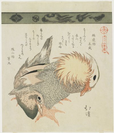 Mandarinanka och drake, ca 1830 av Toyota Hokkei