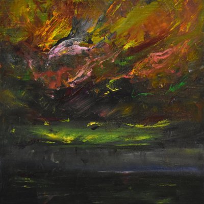 Angry Sky, 2017 (olja på duk) av Tracy Lambros