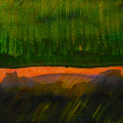 Dreamscape 2 , 2017 (olja på duk) av Tracy Lambros
