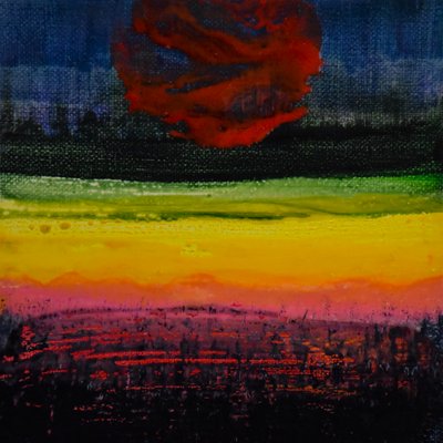 Hover , 2016 (olja på duk) av Tracy Lambros