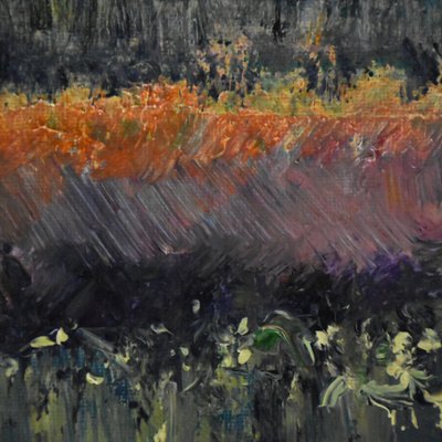 Night Bloom 2, 2019 (olja på duk) av Tracy Lambros