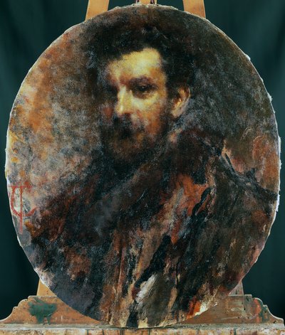 Porträtt av Cletto Arrighi, pseudonym för Carlo Righetti (Milano av Tranquillo Cremona
