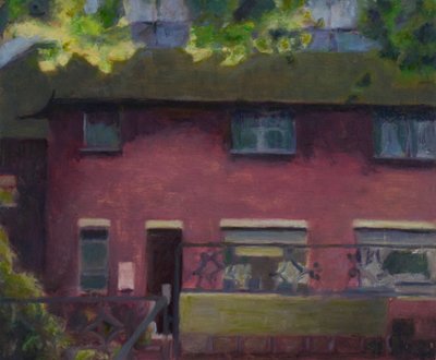 En plats att bo på 29, 2012 (olja på plywood) av Trevor Burgess