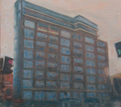 En plats att bo på 6, 2010 (olja på plywood) av Trevor Burgess