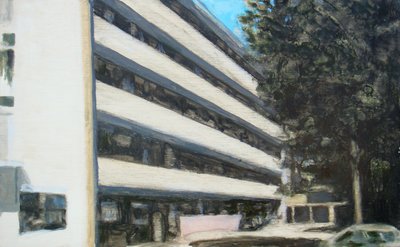 En plats att bo på 9, 2011 (olja på plywood) av Trevor Burgess