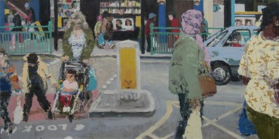 Street, 2003 (olja på duk) av Trevor Burgess