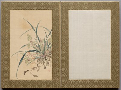Målning från blommor och gräs av Tsubaki Chinzan