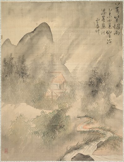 Tio tusen bambu i dimma och regn, 1847. av Tsubaki Chinzan