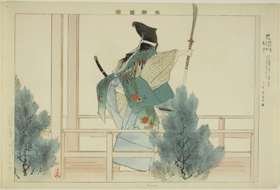 Tomoe, från serien "Pictures of No Performances (Nogaku Zue)" av Tsukioka Kogyo