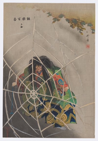 Tsuchigumo, från Tryck av ett hundra Noh-pjäser (Nōgaku hyakuban) av Tsukioka Kogyo