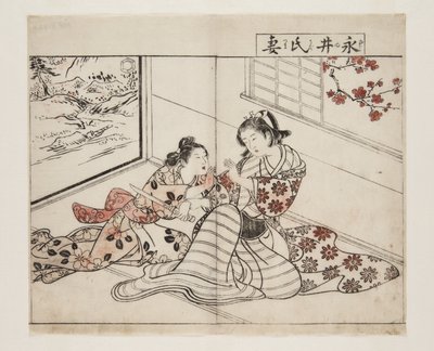 Wife of Nagai (Nagai-shi Tsuma) (träblock i färg) av Tsukioka Settei