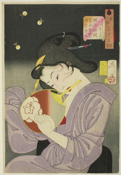 Delighted (Ureshiso), från serien "Thirty-two Aspects of Women (Fuzoku sanjuniso)" av Tsukioka Yoshitoshi