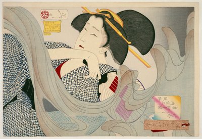 Ookin g S är också ky. Ahoseife ofe Iwa Ella Family Muso Iwa År Fäst till det inre rummet, 1880 (DBock p Hayashi t) av Tsukioka Yoshitoshi