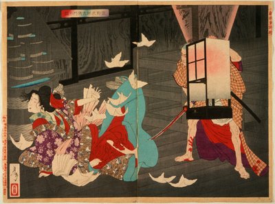 Sano Jirōzaemon mördar en kurtisan av Tsukioka Yoshitoshi