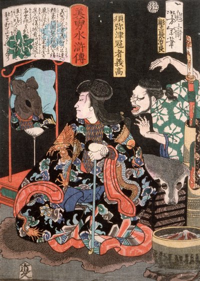Shumitsu Kanja Yoshitaka als Ratte in einem Spiegel reflektierend av Tsukioka Yoshitoshi