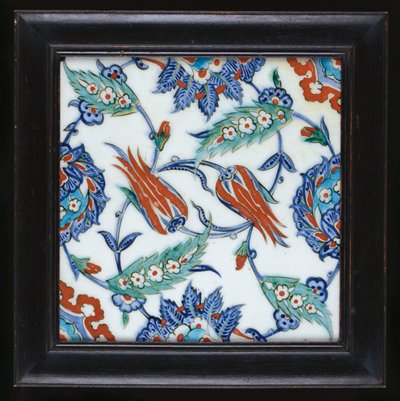 En Iznik keramikbricka, c.1580 av Turkish School