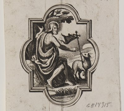 Emblem med Kristus och Guds lamm av Ubekendt