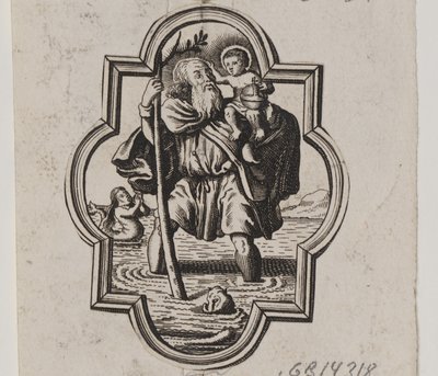 Emblem med Saint Christopher av Ubekendt