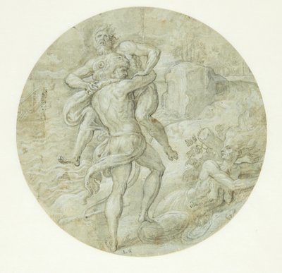 Hercules och Antaeus av Ubekendt