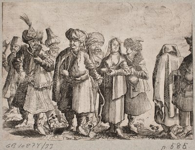 Män och kvinnor i orientaliska dräkter av Ubekendt