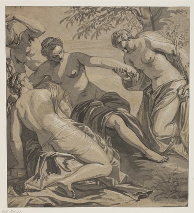 De tre gracerna och Merkurius, efter målningen i Anticollegio, Palazzo Ducale, Venedig av Ubekendt Ubekendt