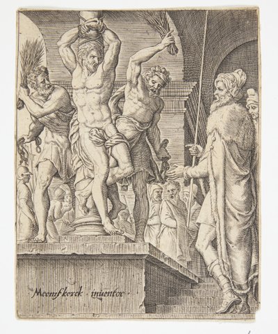 Flagelleringen av Ubekendt efter Dirck Volckertsz. Coornhert efter Maarten van Heemskerck