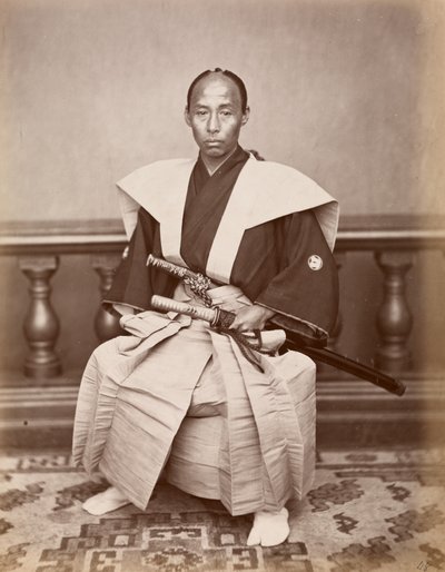 Samurai (Kiichi Harada), Nagasaki, Japan, ca. 1870 (en del yta p skog t) av Ueno Hikoma